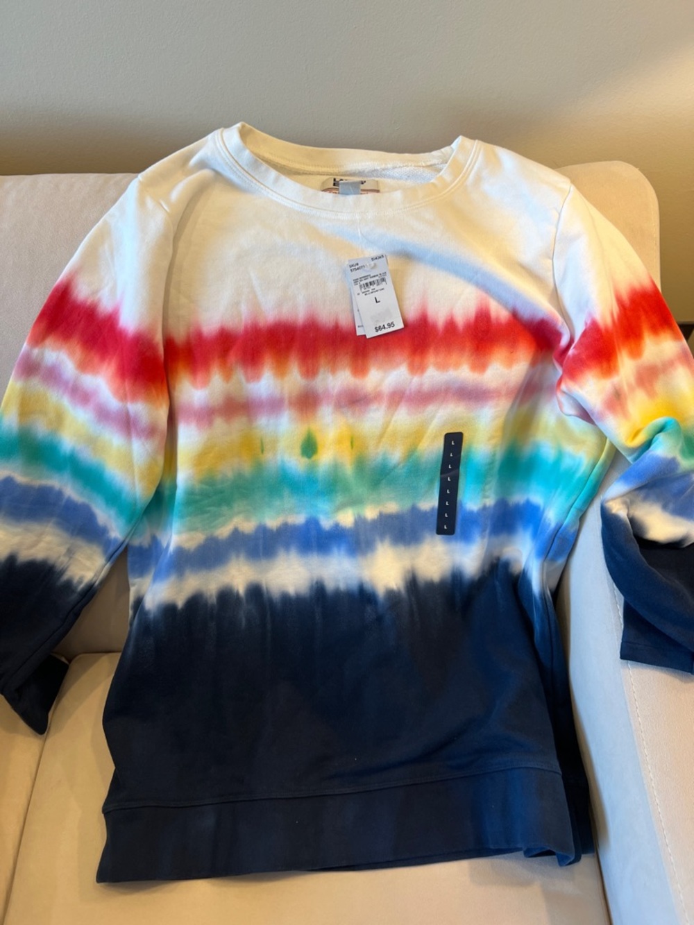 NWT Lands’ End Tie-Dye Crewneck Sweatshirt - Multicolor